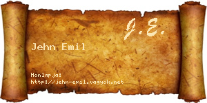Jehn Emil névjegykártya